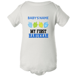 personalized first hanukkah bodysuit