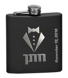 jewish groom gift flask with wedding date