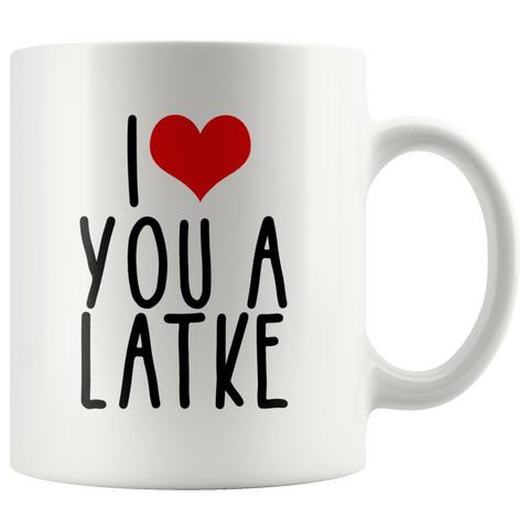 i heart you a latke mug