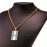 Israel Flag Steel Necklace