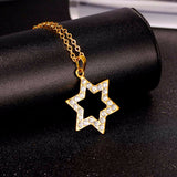 Large Dazzle Rhinestone Magen David Necklace