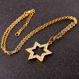 Large Dazzle Rhinestone Magen David Necklace