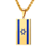 Israel Flag Steel Necklace
