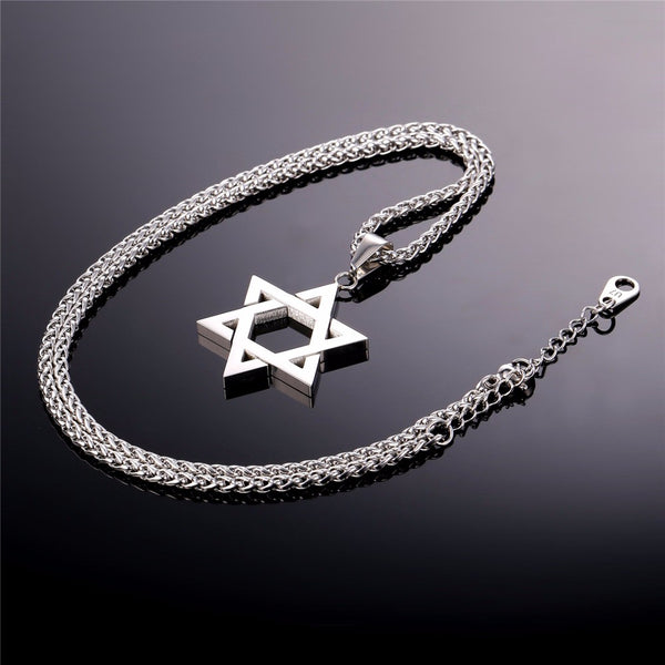 silver color magen david with chain