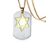 Magen David Dog Tag Pendant for Men