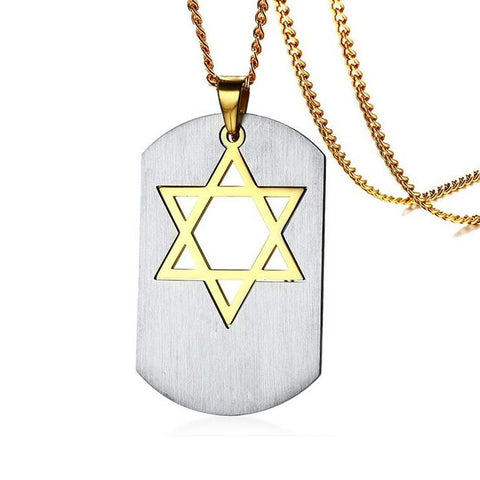 Magen David Dog Tag Pendant for Men