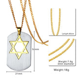 Magen David Dog Tag Pendant for Men