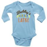 bubbys little latke bodysuit long sleeve blue