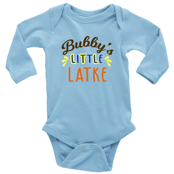 bubbys little latke bodysuit long sleeve blue