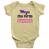 My First Passover Baby Girl Bodysuit with Baby's Name