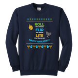 Roll The Dreidel Flip The Latkas Lite The Menorah - Happy Hanukkah