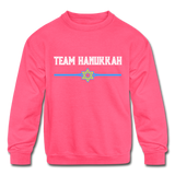 Team Hanukkah - Chanukkah Kids' Crewneck Sweatshirt - neon pink