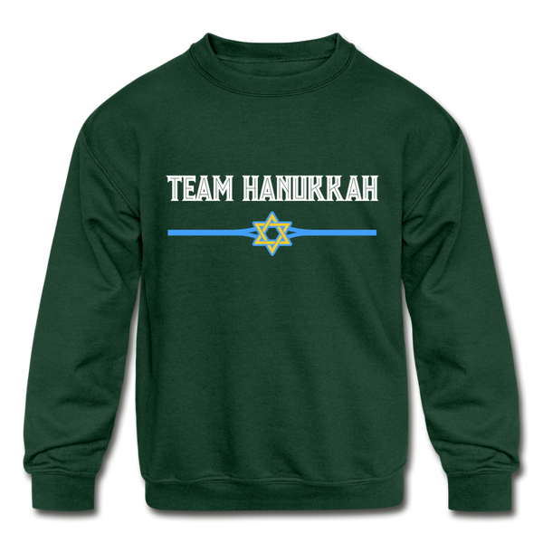 Team Hanukkah - Chanukkah Kids' Crewneck Sweatshirt - forest green