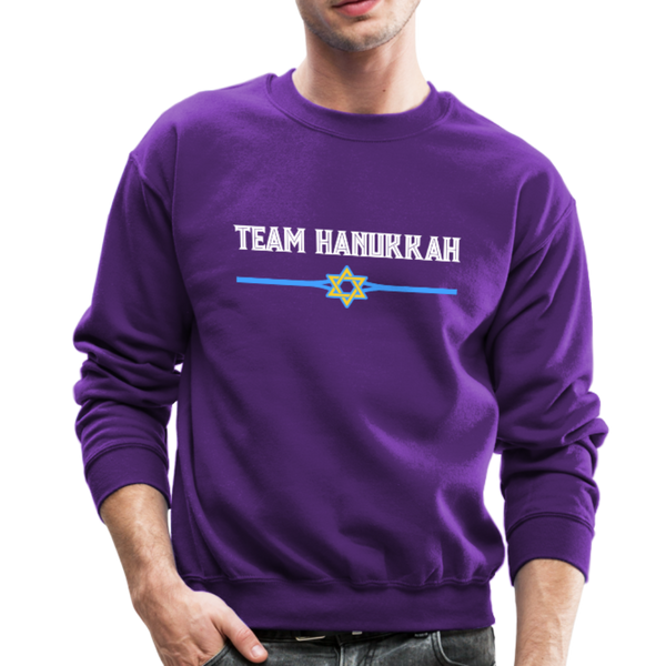 Team Hanukkah - Chanukah Crewneck Sweatshirt - purple