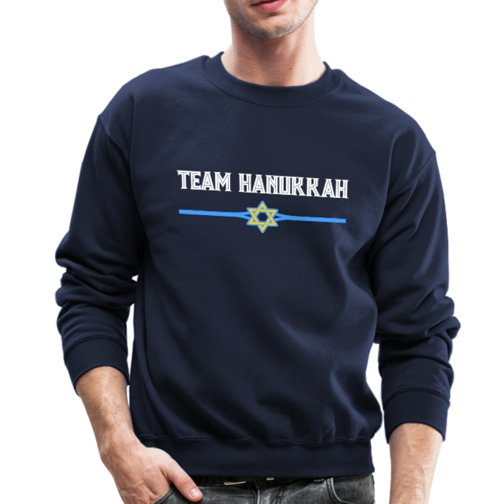 Team Hanukkah - Chanukah Crewneck Sweatshirt - navy