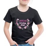 Savta Loves Me Toddler T-shirt with Hebrew - black
