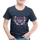 Savta Loves Me Toddler T-shirt with Hebrew - navy