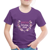 Savta Loves Me Toddler T-shirt with Hebrew - purple