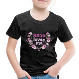 Savta Loves Me Toddler T-shirt with Hebrew - charcoal gray