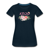 Savta Hebrew Grandmother Floral Gift T-shirt - deep navy