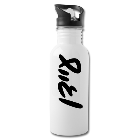 Personalized Water Bottle with Hebrew Name - white