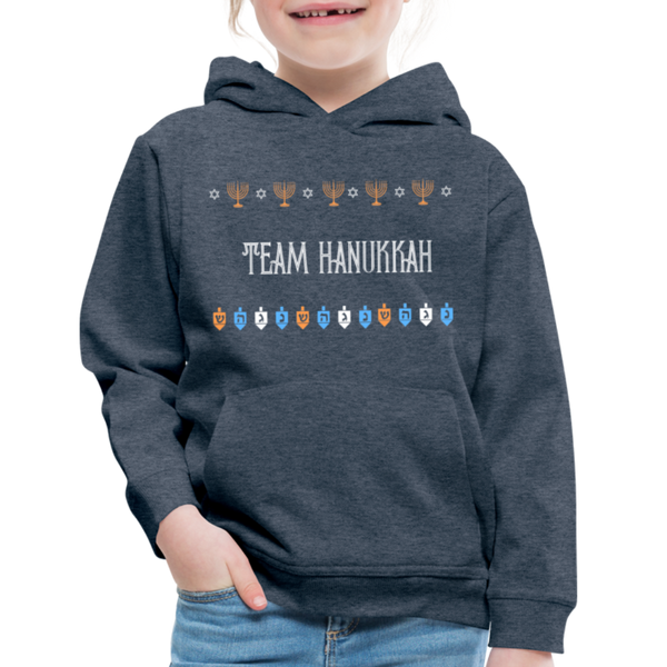 Team Hanukkah Chanukah Kids‘ Hoodie - heather denim