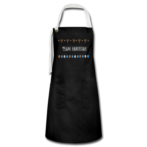 Team Hanukkah Long Kitchen Apron - black/white