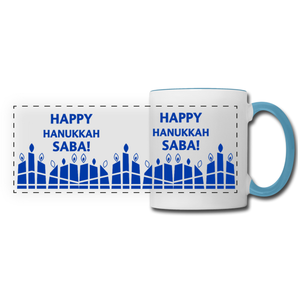 Happy Hanukkah Saba! Gift Mug - white/light blue