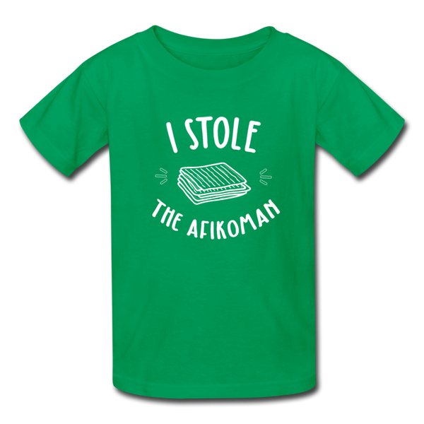 I Stole The Afikoman Kids' T-Shirt - kelly green