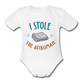 I stole the Afikoman Organic Short Sleeve Baby Bodysuit - white