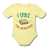 I stole the Afikoman Organic Short Sleeve Baby Bodysuit - washed yellow