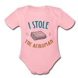 I stole the Afikoman Organic Short Sleeve Baby Bodysuit - light pink