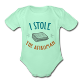 I stole the Afikoman Organic Short Sleeve Baby Bodysuit - light mint