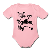 "We Go Togeher " Organic Baby Bodysuit - light pink