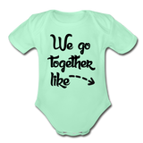 "We Go Togeher " Organic Baby Bodysuit - light mint