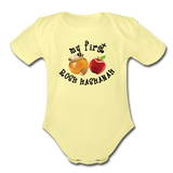 Organic Short Sleeve Baby Bodysuit - washed yellow