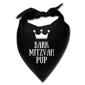 Bark Mitzvah Pup Dog Bandana - black
