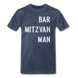 Bar Mitzvah Man Tshirt - heather blue