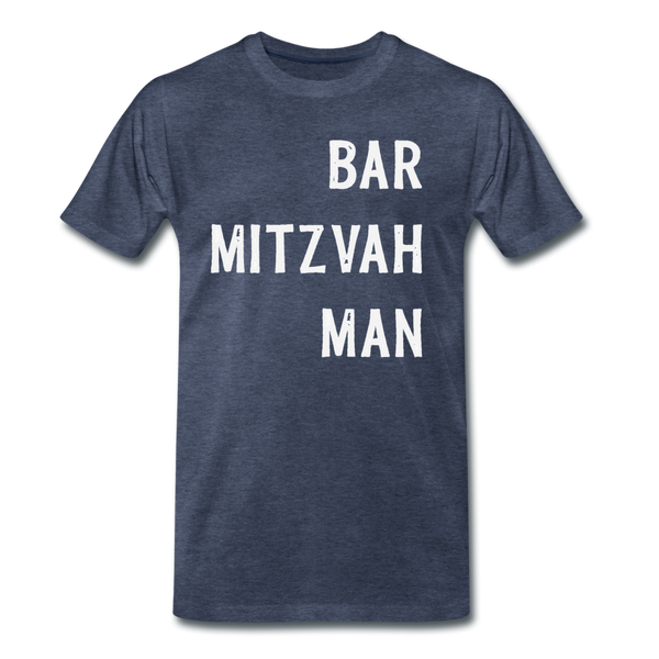 Bar Mitzvah Man Tshirt - heather blue