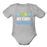 My First Hanukkah Organic Short Sleeve Baby Bodysuit - heather grey