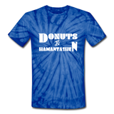 Donuts to Hamantashen Unisex Tie Dye T-Shirt - spider blue