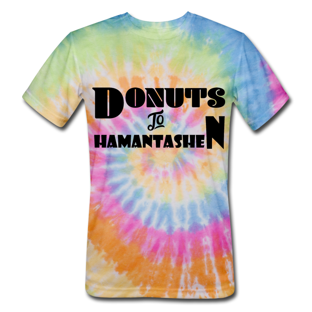 Donuts to Hamantashen Unisex Tie Dye T-Shirt - rainbow