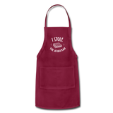 I Stole The Afikoman Apron - burgundy