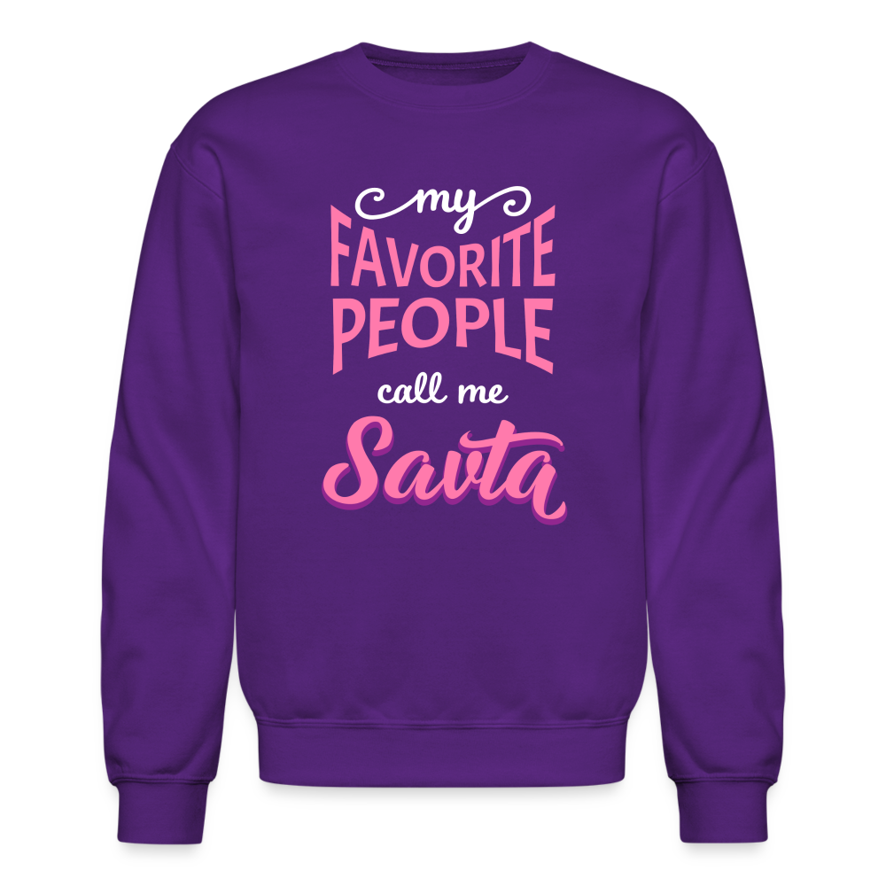 My Favorite People Call Me Savta Crewneck Sweatshirt - purple
