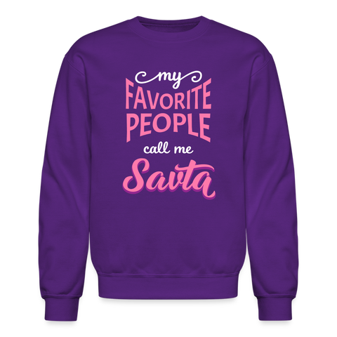 My Favorite People Call Me Savta Crewneck Sweatshirt - purple