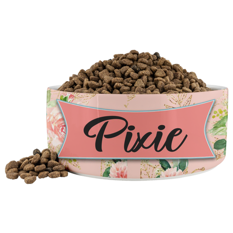 Personalized Pet Bowl - Floral